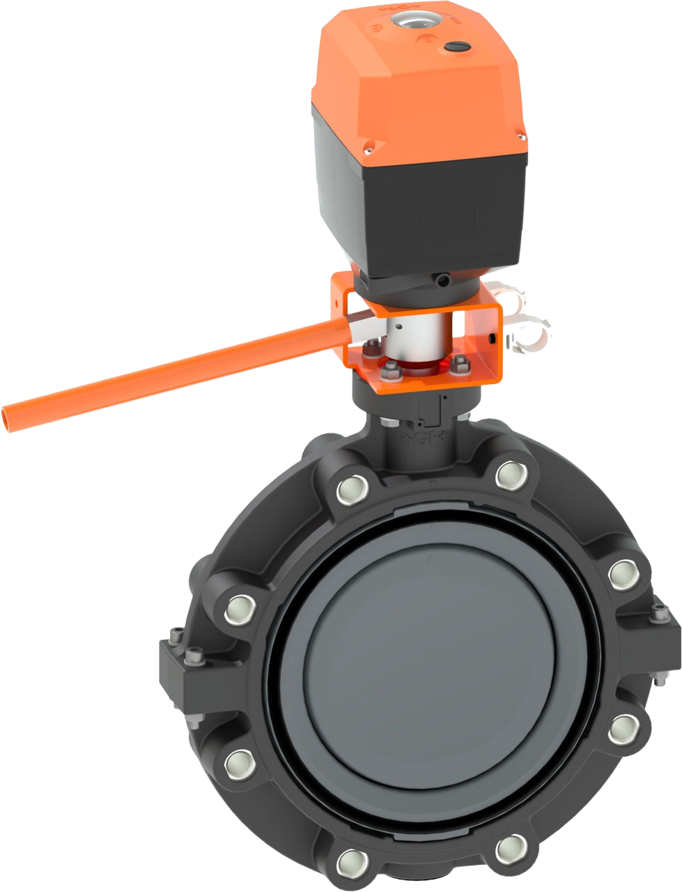 Electrically actuated PVC-U butterfly valves