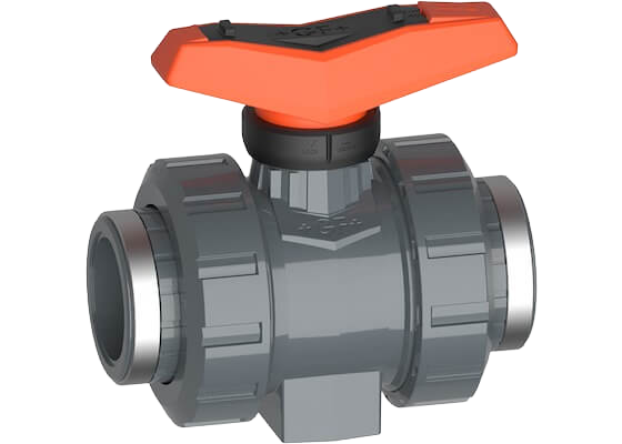 Ball valve type 546 Pro PVC-U, with mounting inserts, with threaded sockets Rp
