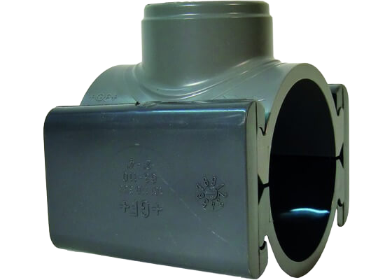 Branch saddle PVC-U, solvent cement socket outlet