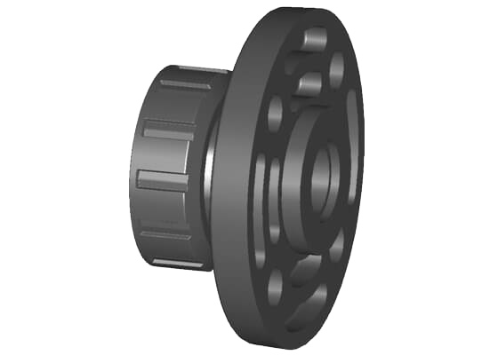 Valve end type 546 PVC-U (G70), with backing flanges PVC-U metric