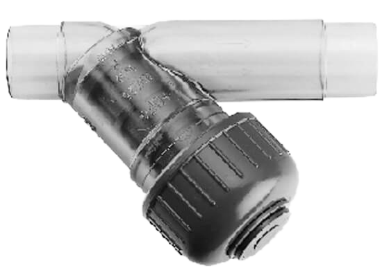 Filtr typ 305 PVC-U transparentní, s hrdly pro spojování lepením metric