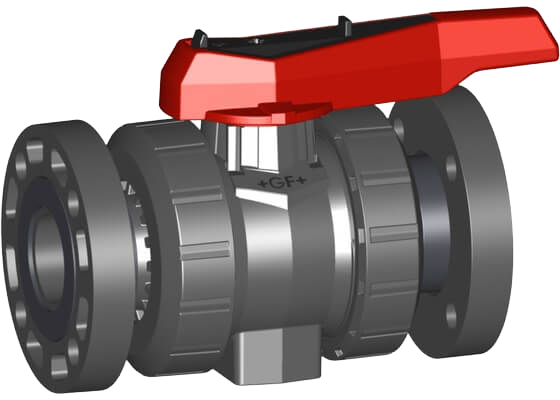 Ball valve type 546 Pro PVC-U, with backing flanges  PVC-U metric