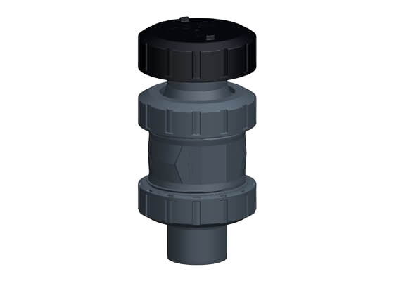 Ventilating and bleed valve type 591 PVC-U, with solvent cement spigots, metric
