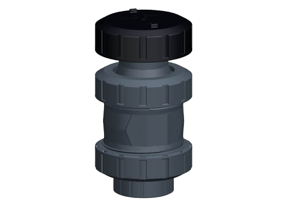 Ventilating and bleed valve type 591 PVC-U, with solvent cement sockets, metric