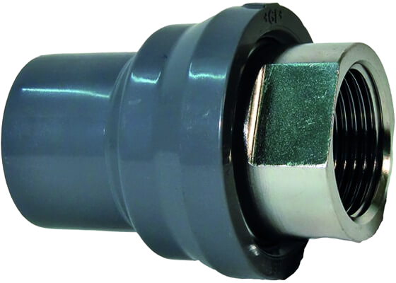 Adaptor fitting ABS / stainless steel Rp thread