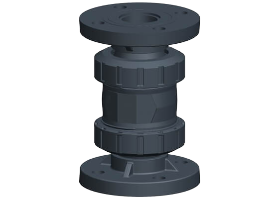 Zpětný kuželový ventil typ 561 PVC-U, s pevnými přírubami, metric
