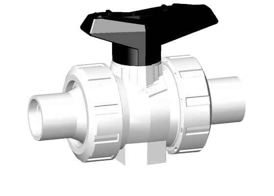 Ball valve type 546 PVDF OF, with butt fusion spigots IR-Plus metric