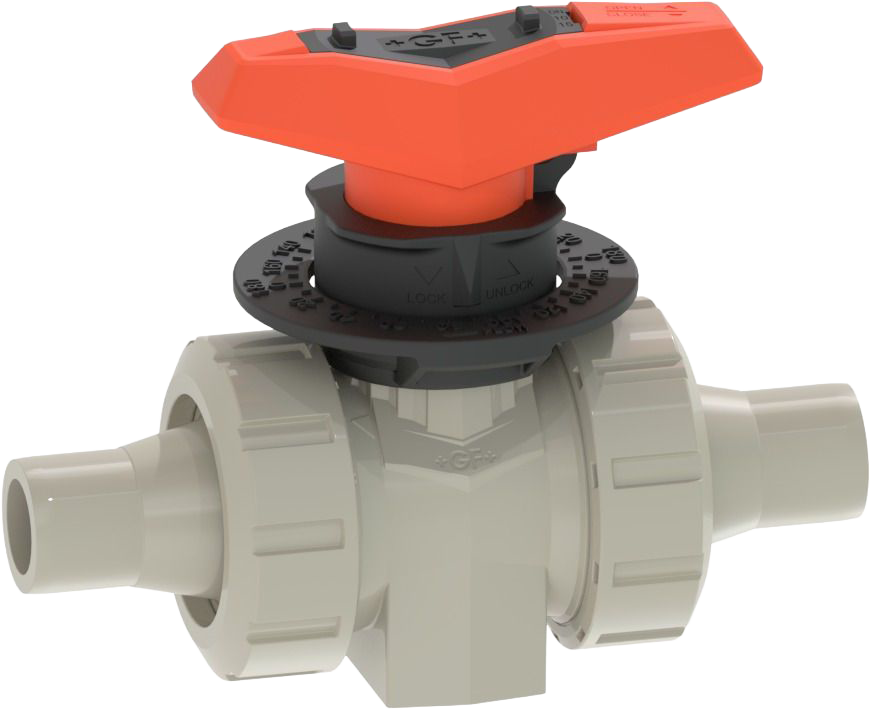 PROGEF Standard Metering ball valve type 523 Pro  With butt fusion spigots IR-Plus SDR11 metric