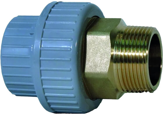 Přechodové šroubení PVC-C/mosaz, metric, R závit
