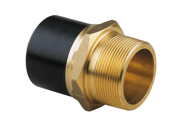 ELGEF Plus Transition adapter PE/brass (CW617N), Male thread R