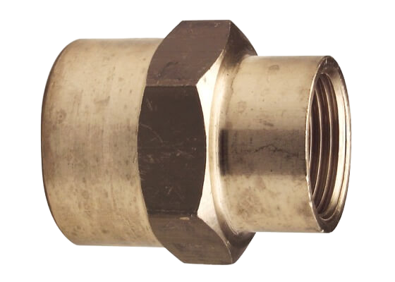 Adaptor socket brass/PVC-U metric, Rp thread