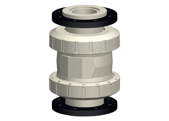 Check valve type 562 PROGEF Standard, with backing flanges PP-st, metric