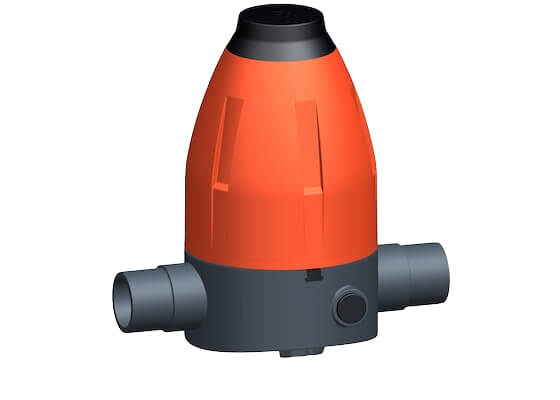 Pressure retaining valve type 586 PVC-U, with solvent cement spigots, without manometer