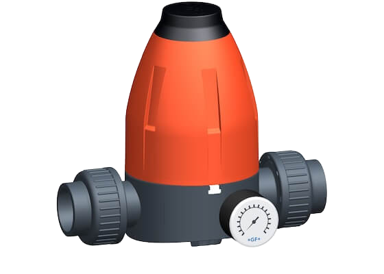 Pressure reducing valve type 582 PVC-U, Union with solvent cement sockets, with manometer