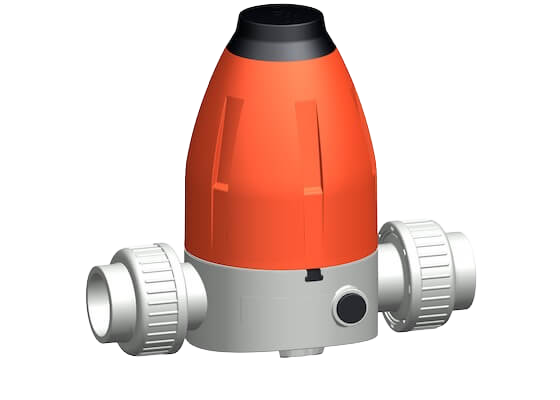 Pressure retaining valve type 586 PVC-C, Union with solvent cement sockets, without manometer