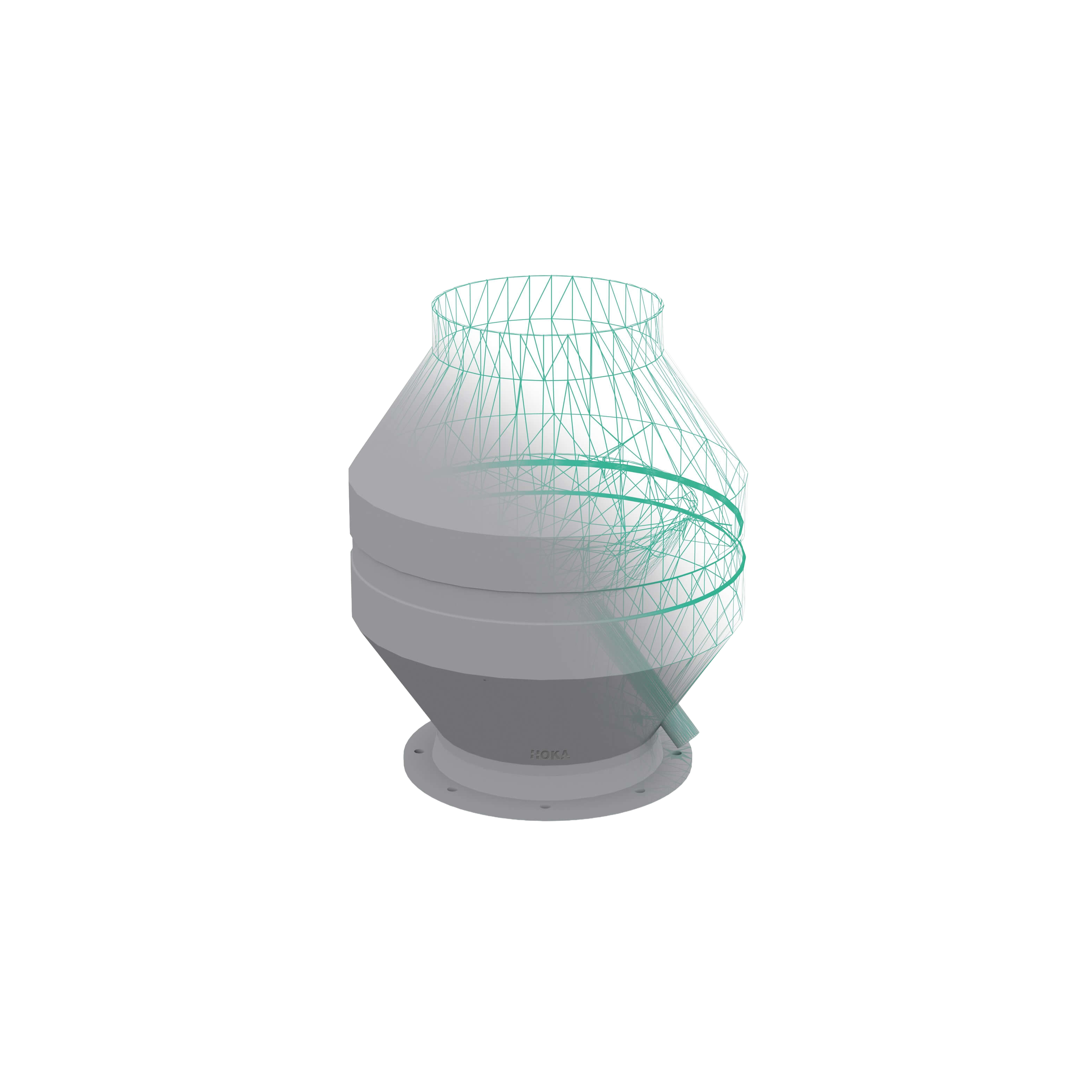Condenser deflector housing with flange