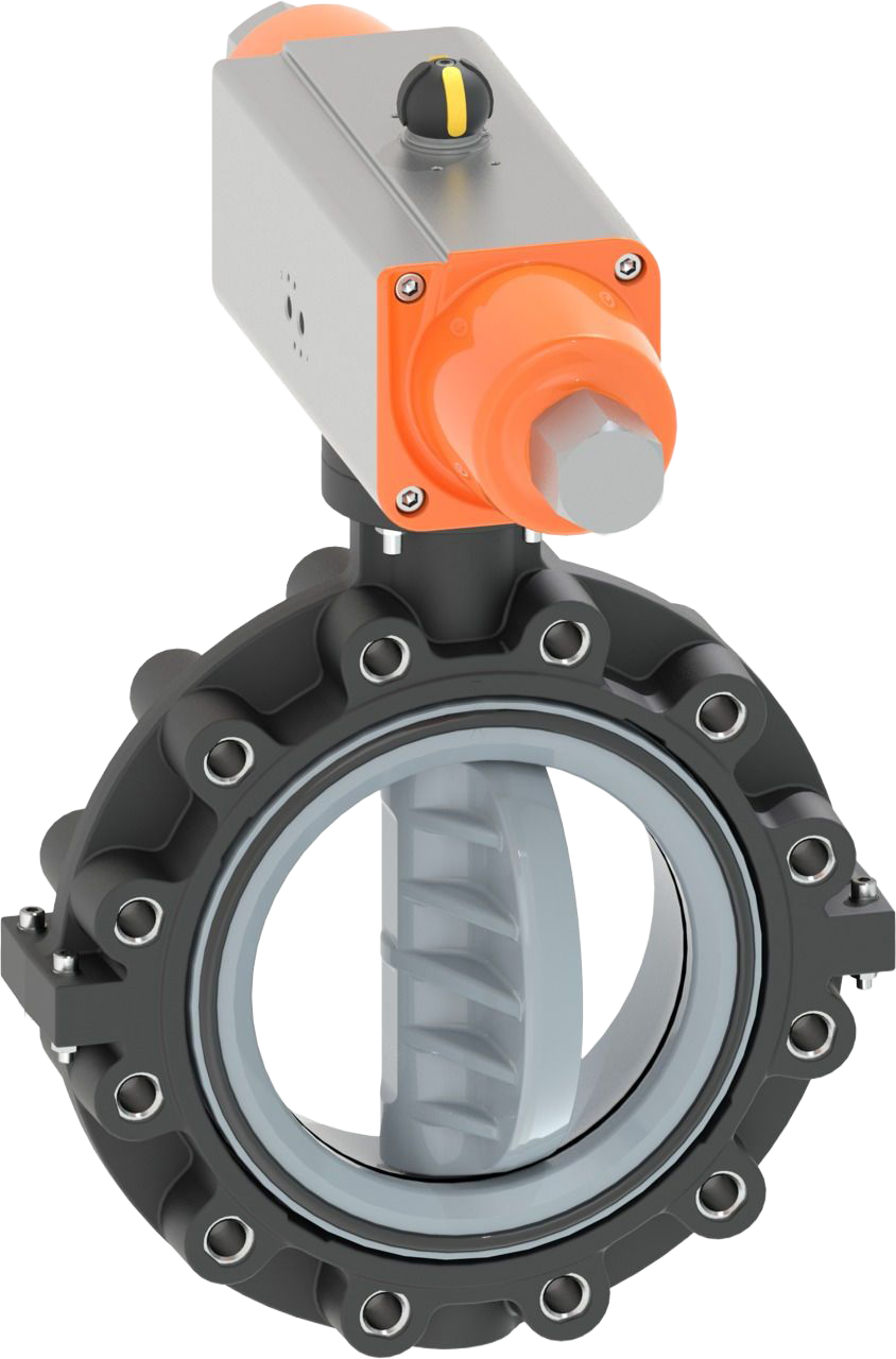 Butterfly valve type 243 ABS, FO (Fail safe to open), without manual override