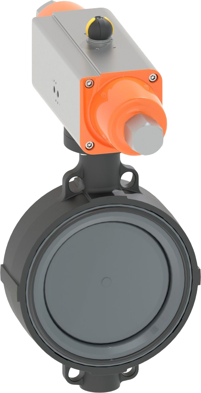 Butterfly valve type 240 PVC-U, FC (Fail safe to close), without manual override
