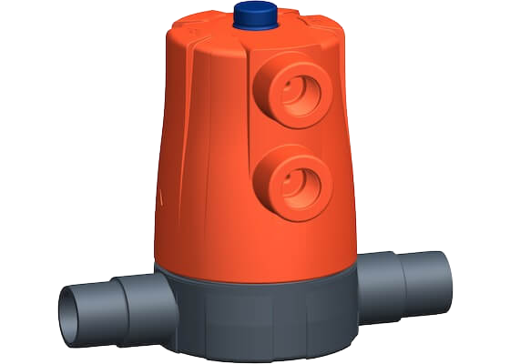 Membránový ventil typ 605 PVC-U, s hrdly pro spojování lepením metric
