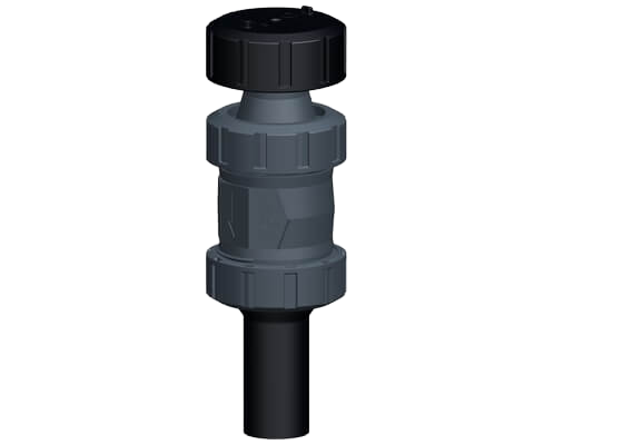 Ventilating and bleed valve type 591 PVC-U, with butt fusion spigots long PE100 SDR11 metric