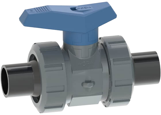 Ball valve type 542 PVC-U, with butt fusion spigots PE100 SDR11 metric