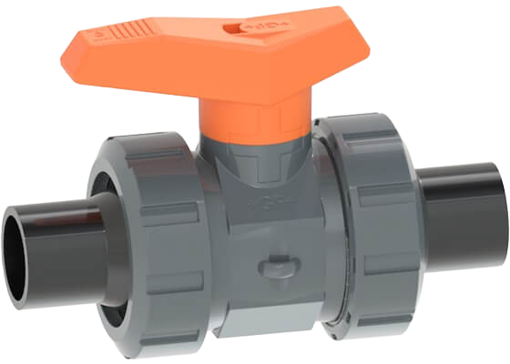 Ball valve type 542 PVC-U, with butt fusion spigots PE100 SDR11 metric