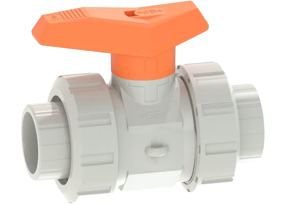 Ball valve type 542 PVC-C, with solvent cement sockets metric