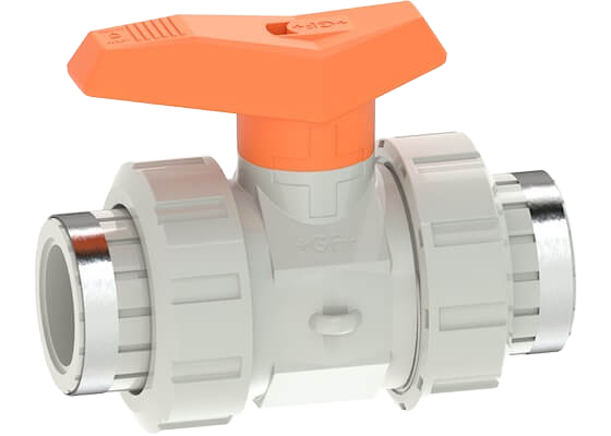 Ball valve type 542 PVC-C, with threaded sockets Rp
