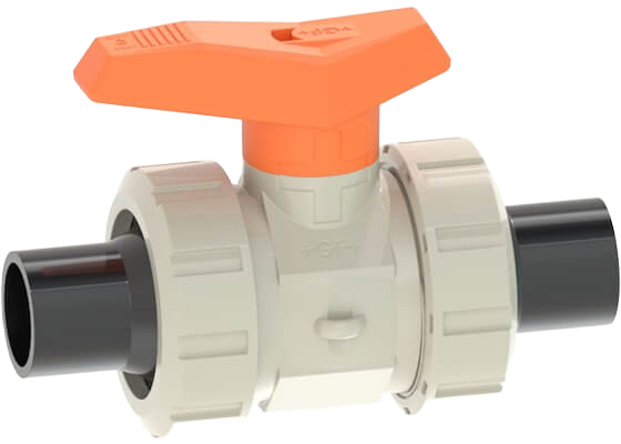 ecoFIT Kugelhahn Typ 542 PP-H, Mit Stumpfschweissstutzen PE100 - SDR11 metrisch/Mit PTFE Kugeldichtung