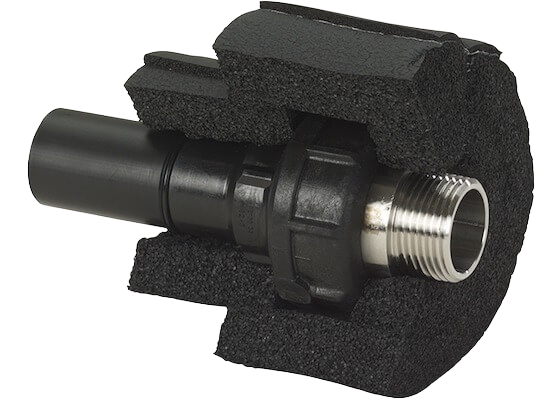 Adaptor union COOL-FIT 2.0 PE/stainless steel, with male thread R
