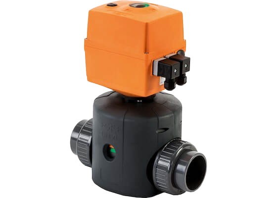 Elektrický membránový ventil e-DIASTAR typ 514 PVC-U 100-230 V, s nátrubky pro spojování lepením metric