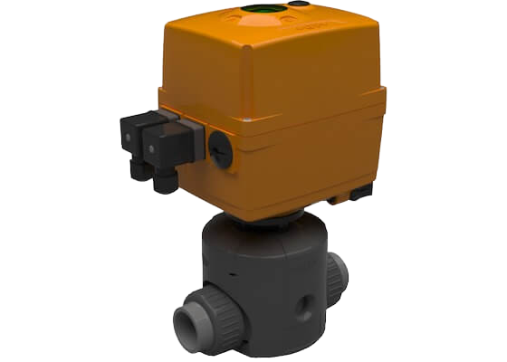 Diaphragm valve e-DIASTAR type 514 SYGEF 24V, with fusion sockets metric