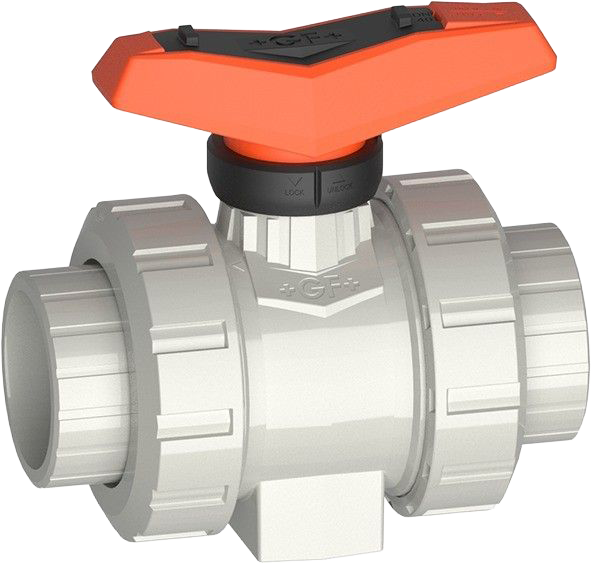 Ball valve type 546 Pro PVC-C, With solvent cement sockets Inch ASTM, Including 2 threaded union ends NPT