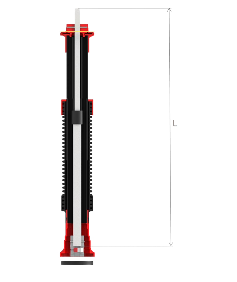 Extension spindle for tapping valve telescopic