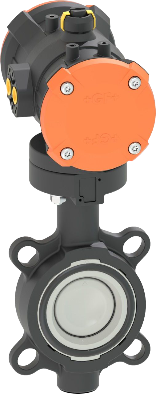 Wafer-style intermediate installation butterfly valve type 240 PVC-C  DA (Double acting) Flange standard metric/ANSI/BS/JIS