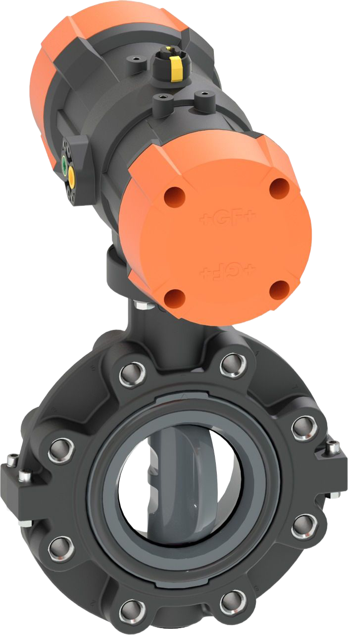 Lug-Style Endeinbau Absperrklappe Typ 244 PVC-U  FO (Federkraft offen) Flansch Norm ANSI/ASME