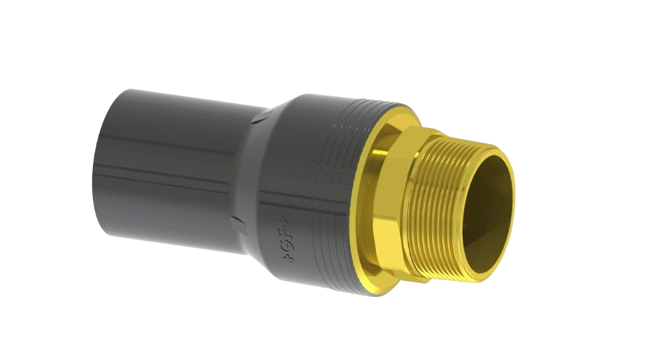 Transition adapter PE/brass (CW725R)  Male thread