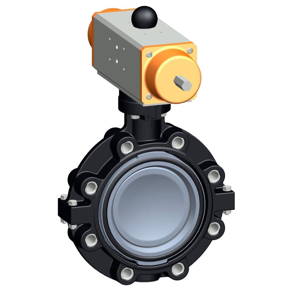 Lug-style butterfly valve type 244 ABS  FC (Fail safe to close) Without manual override