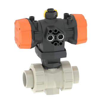 PROGEF Standard PP-H Ball valve type 546 Pro with PPA  FC (Fail safe to close) / With fusion sockets / PP-H / ISO / Without manual override 5.6 bar control pressure