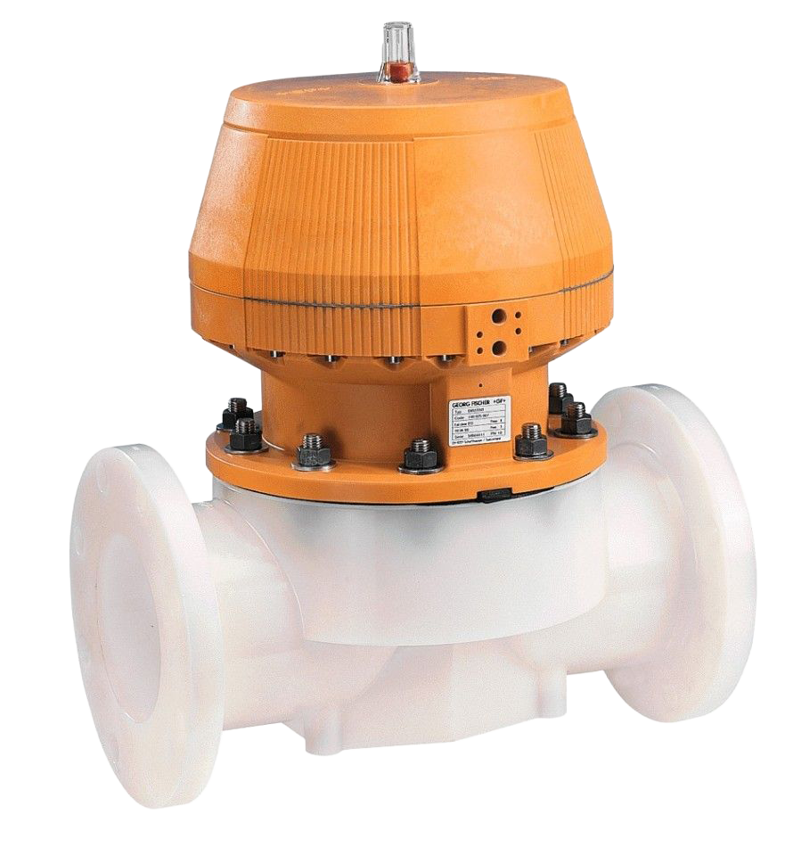 SYGEF Standard Diaphragm valve type DIASTAR 025  Function / FO (Fail safe to open) / With fixed flanges / PVDF / Inch / ANSI