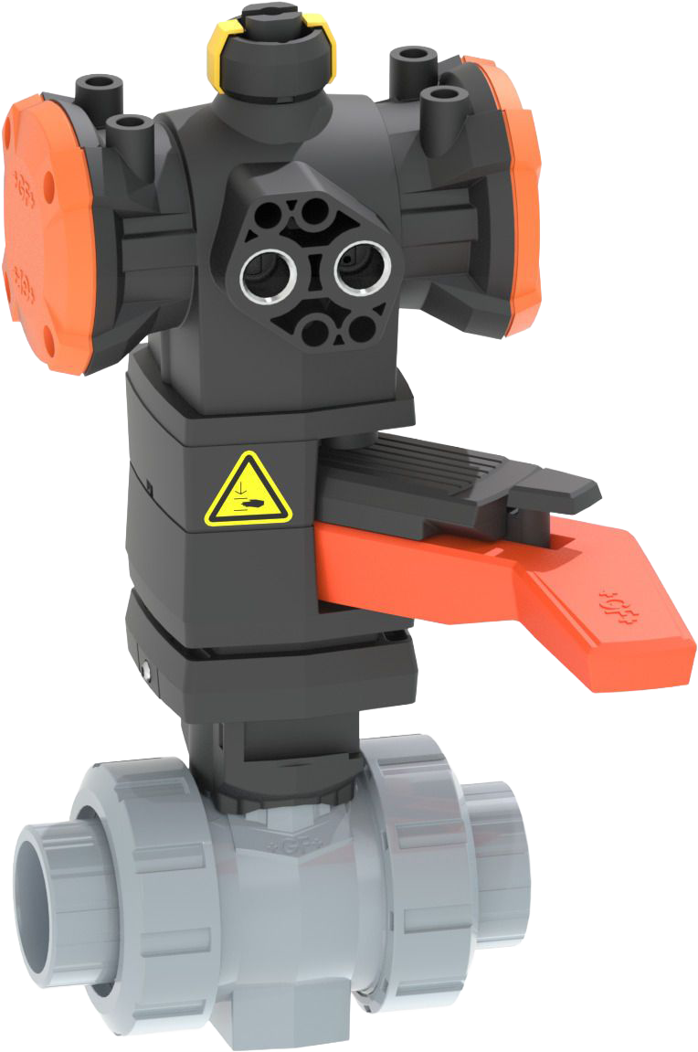 ABS Ball valve type 546 Pro with PPA  DA (Double / Acting) / With solvent cement sockets / ABS / BS / With manual override