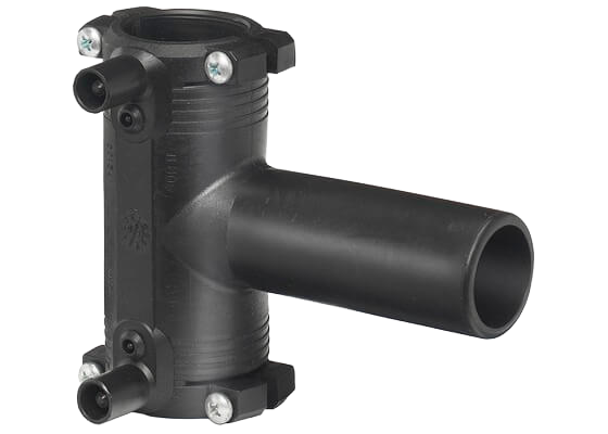 ELGEF Plus Tee 90°, PE100 SDR11, with integral pipe fixation