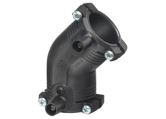 ELGEF Plus Elbow 45°, PE100 SDR11, with integral pipe fixation