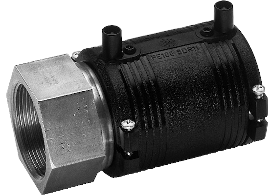 ELGEF Plus Transition coupler PE/steel (1.4305), Female thread Rp