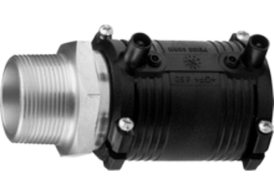 ELGEF Plus Transition coupler PE/steel (1.4305), Male thread Rp