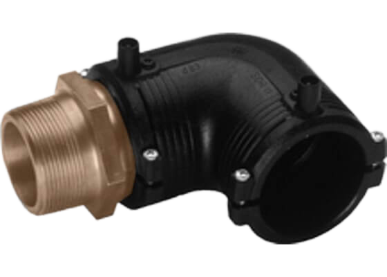 Transition Elbow 90° PE/brass (CW617N), Male thread R