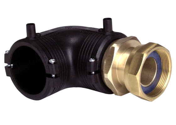 Transition Elbow 90° PE/brass (CW617N), loose nut G