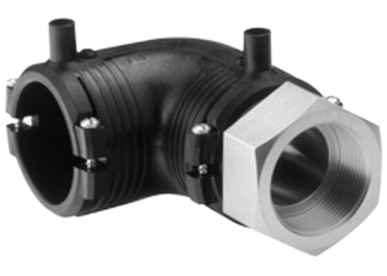 Transition Elbow 90° PE/stainless steel (1.4305), Female thread Rp