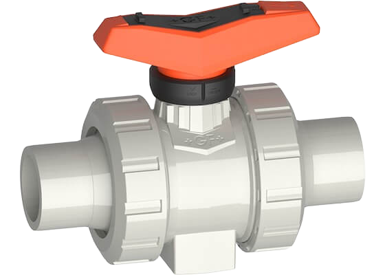 Ball valve type 546 Pro PVC-C, with solvent cement spigots metric