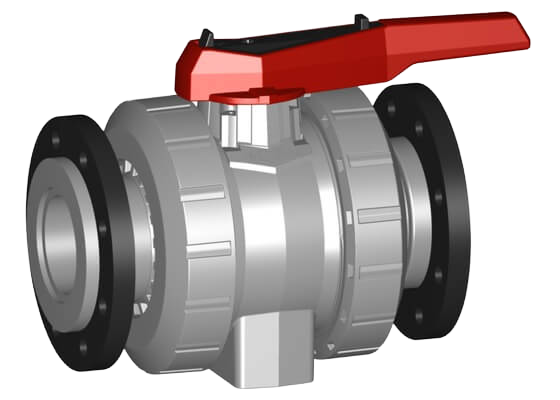 Ball valve type 546 Pro PVC-C, with backing flanges  PP-st metric